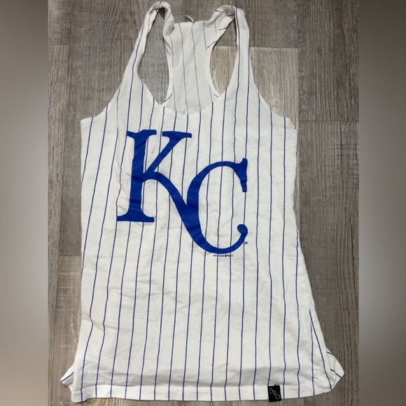 Tops - White and Blue Striped KC Royals Tank Top